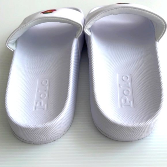 Polo Ralph Lauren Cayson Bear Pool White Sandals Sz 13 New